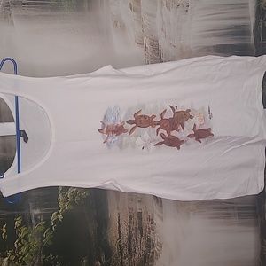 New! Kevin Brant Adult Medium turtle ocean sea life sleeveless tank top